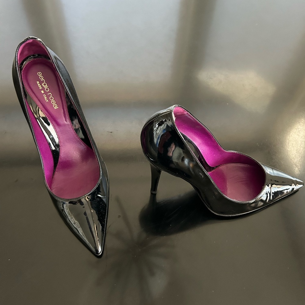 Sergio Rossi patent leather black heels